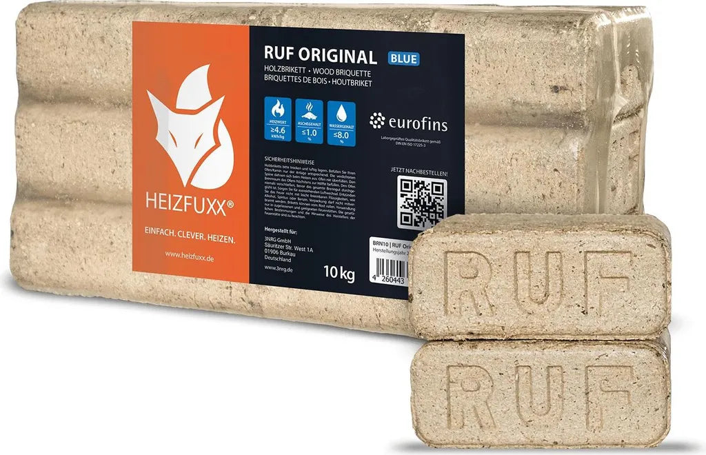 Heizfuxx Nestro XL Blue Weichholzbriketts 960 kg Palette – 96 x 10 kg Nadelholz