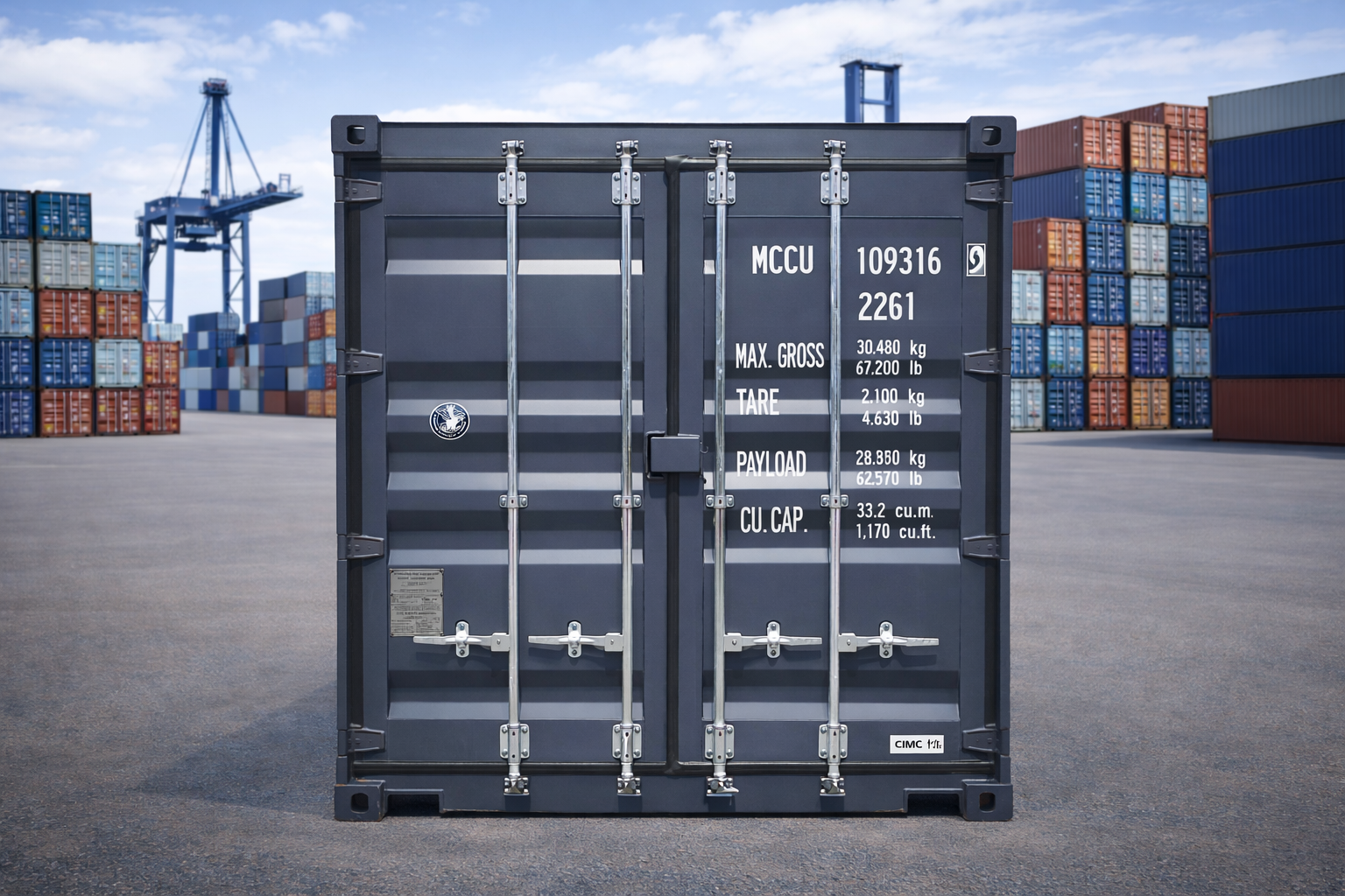 20 Fuß Seecontainer 6 m — Neu | Anthrazit RAL7016 | Hamburg