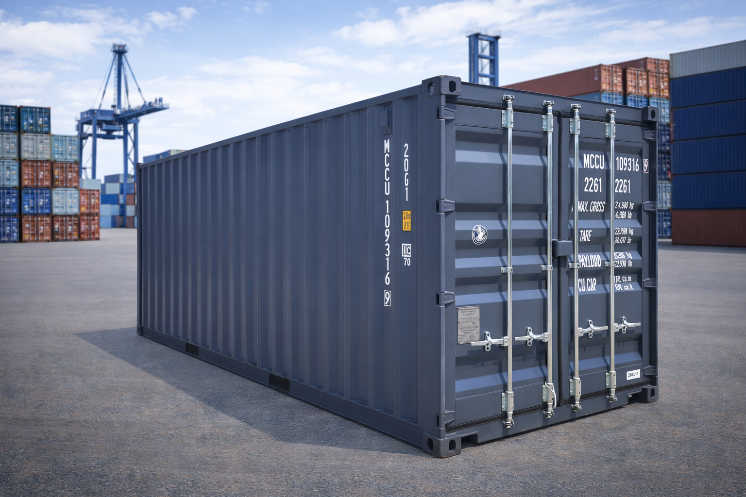 20 Fuß Seecontainer 6 m — Neu | Anthrazit RAL7016 | Hamburg